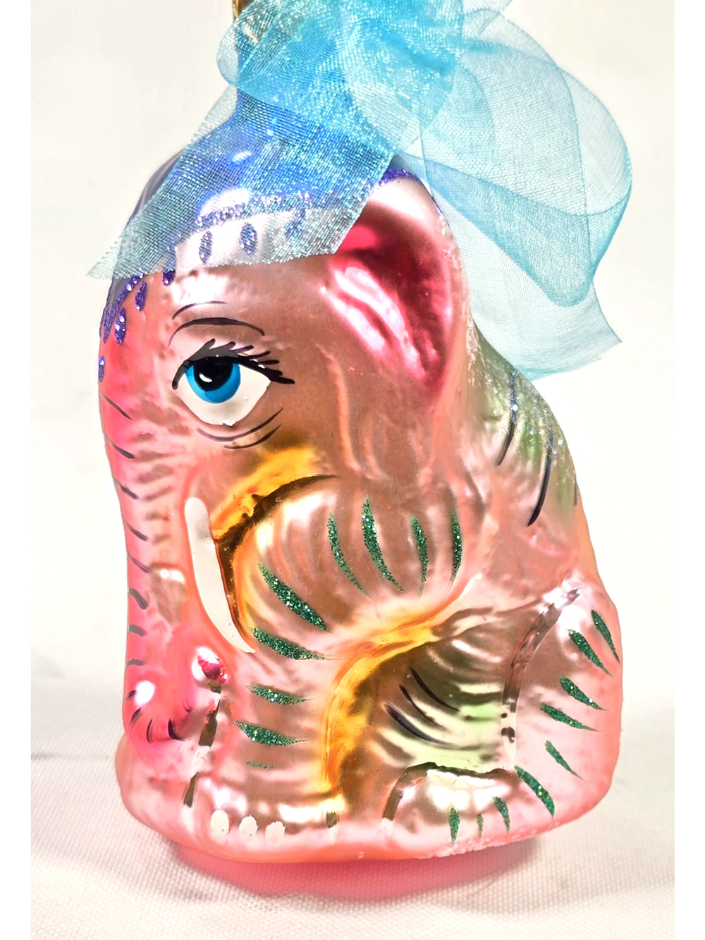 Christopher Radko SHY ELEPHANT (AIDS Cancer Starlight) 1996 Pink Ornament